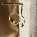Load image into Gallery viewer, Mini Planet Hoop Earrings with 14k Gold Hand-Hammered Hoop
