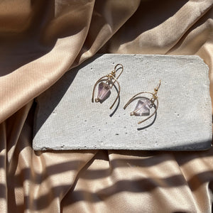 Amethyst Mini Wishbone 14k Gold Filled Earrings