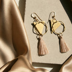 Load image into Gallery viewer, Strolling_Around_Morocco_Statement_Dusty_Pink_Silk_Tassels_Drop_Dangle_14k_Gold_Earrings_ATOH_008
