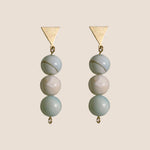 Load image into Gallery viewer, Baby Blue Dots Geo Earrings
