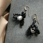 Load image into Gallery viewer, Black Snowdrop Flower Earrings
