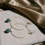 Load image into Gallery viewer, Blue Agate Hoop Earrings

