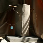 Load image into Gallery viewer, Blue Agate Hoop Earrings
