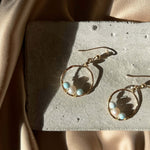 Load image into Gallery viewer, Dainty Trio Hoop Earrings with 14k Gold Hand-Hammered Hoop
