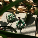 Load image into Gallery viewer, Lustrous Forest Beaded Hoop Earrings
