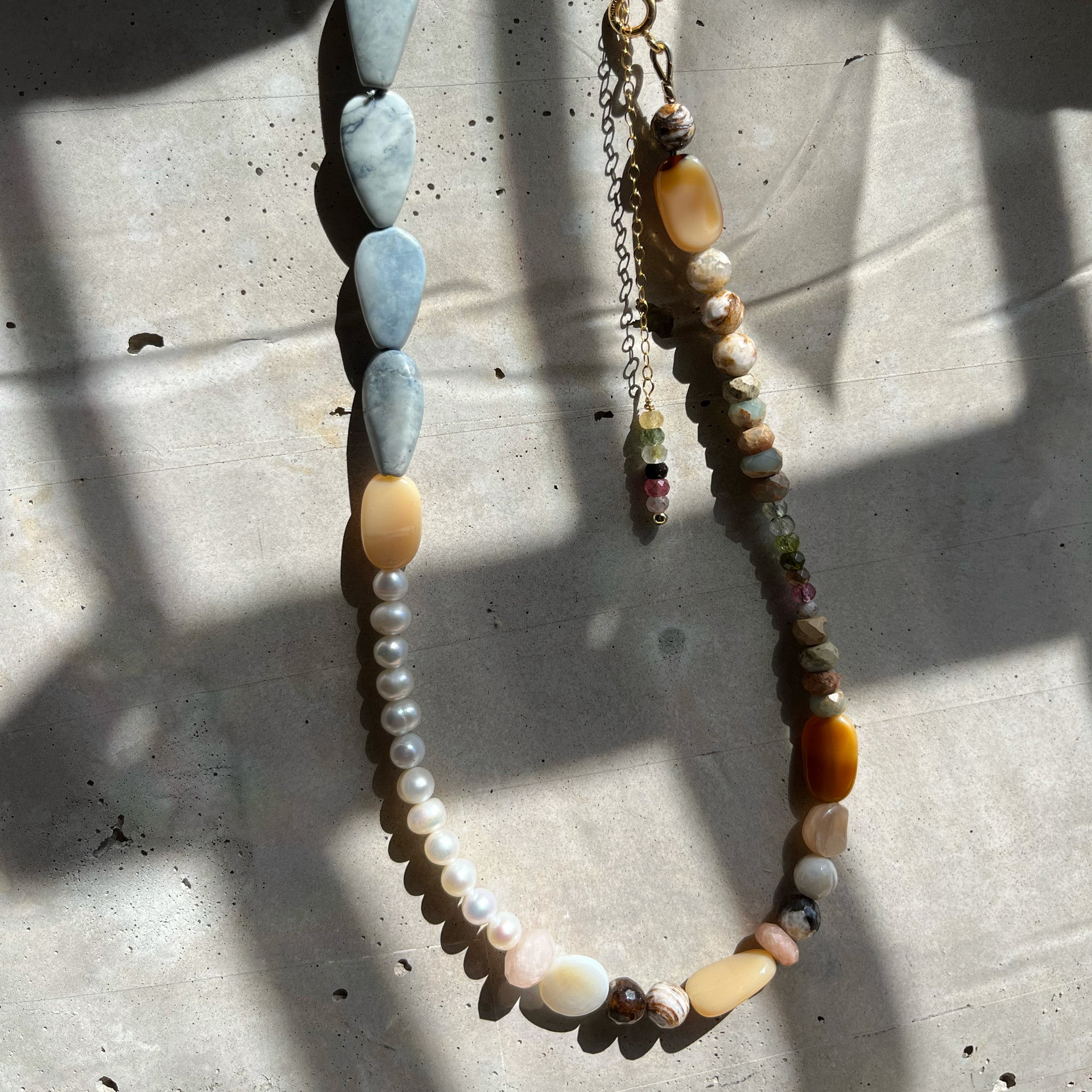 One of a Kind Beach Vibe Multi-Gem Necklace