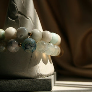 Live Your Life to the Fullest - Blue Blossom Agate Bracelet