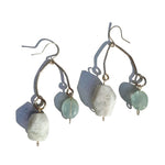 Load image into Gallery viewer, Aquamarine x Agate 14k Gold Filled Double Dangle Earrings
