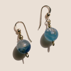 Mini Blue Agate Earrings