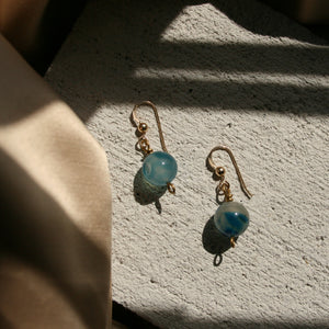 Mini Blue Agate Earrings
