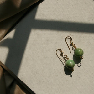 Mini Green Serpentine Earrings