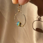Load image into Gallery viewer, Mini Planet Hoop Earrings with 14k Gold Hand-Hammered Hoop
