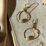 Load image into Gallery viewer, Single Pearl Hoop Earrings with 14k Gold Filled Hand-Hammered Hoop
