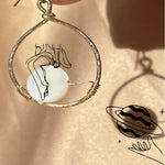 Load image into Gallery viewer, Sitting on the Moon Hoop 14k Gold Filled Hand-Hammered Hoop Earrings
