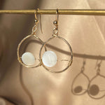 Load image into Gallery viewer, Sitting on the Moon Hoop 14k Gold Filled Hand-Hammered Hoop Earrings
